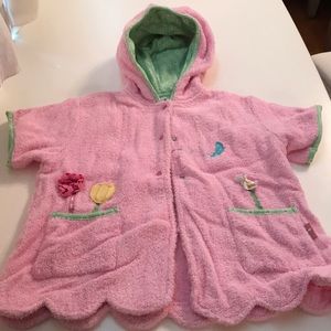 Le Top Pink and Green Kids Terry Swim Coverup